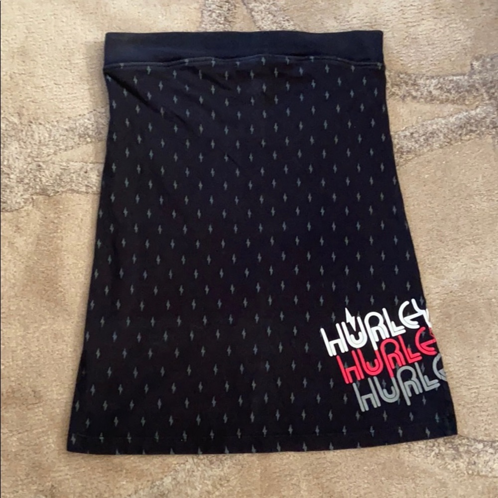 Hurley lightening print black tube top, S